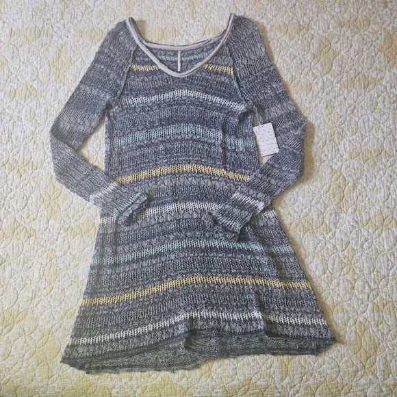 Free People "Life's A Beach" Long Knit Sweater - Picture 3 of 10